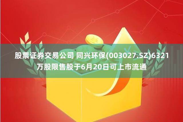 股票证券交易公司 同兴环保(003027.SZ)6321万股限售股于6月20日可上市流通